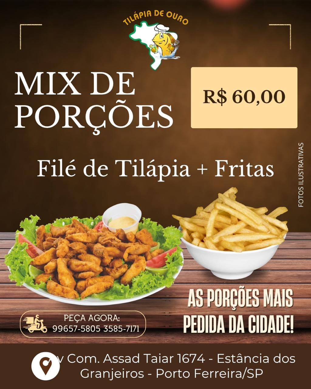 MIX Filé de Tilápia + Fritas