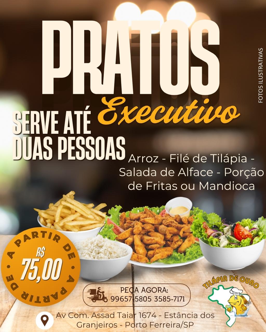 Prato Executivo Filé de Tilápia - Mandioca